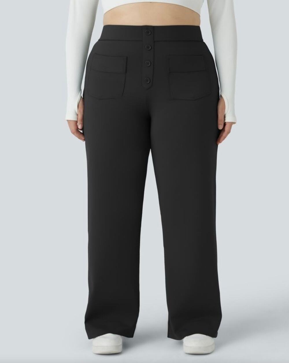 NWT Halara Daystretch High Waisted Straight Leg Trouser Pants Women's XL Black